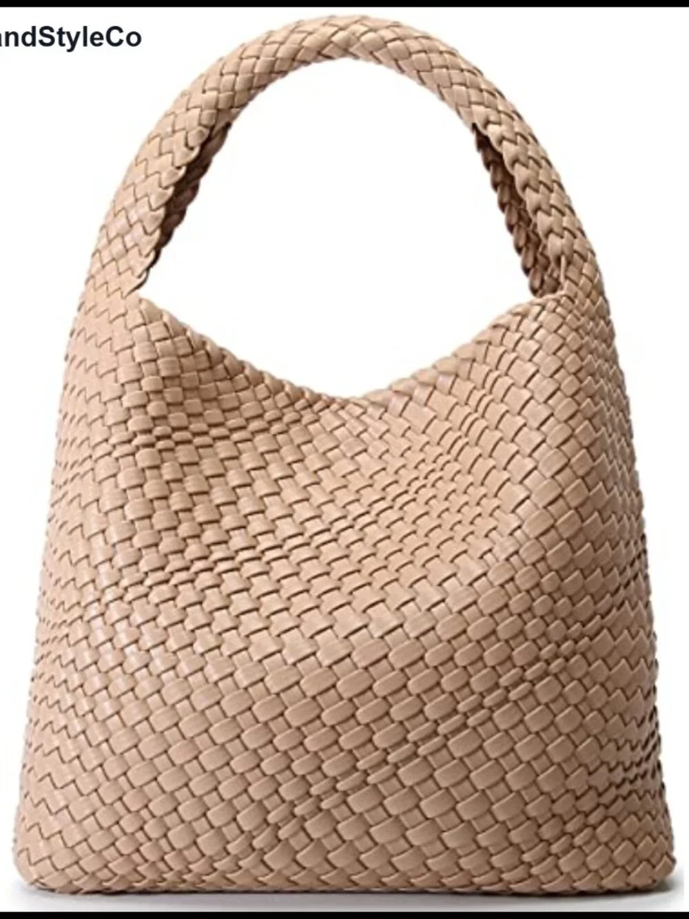 Vegan Leather Woven Hobo Tote Bag Women Top Handle Shoulder Handbag